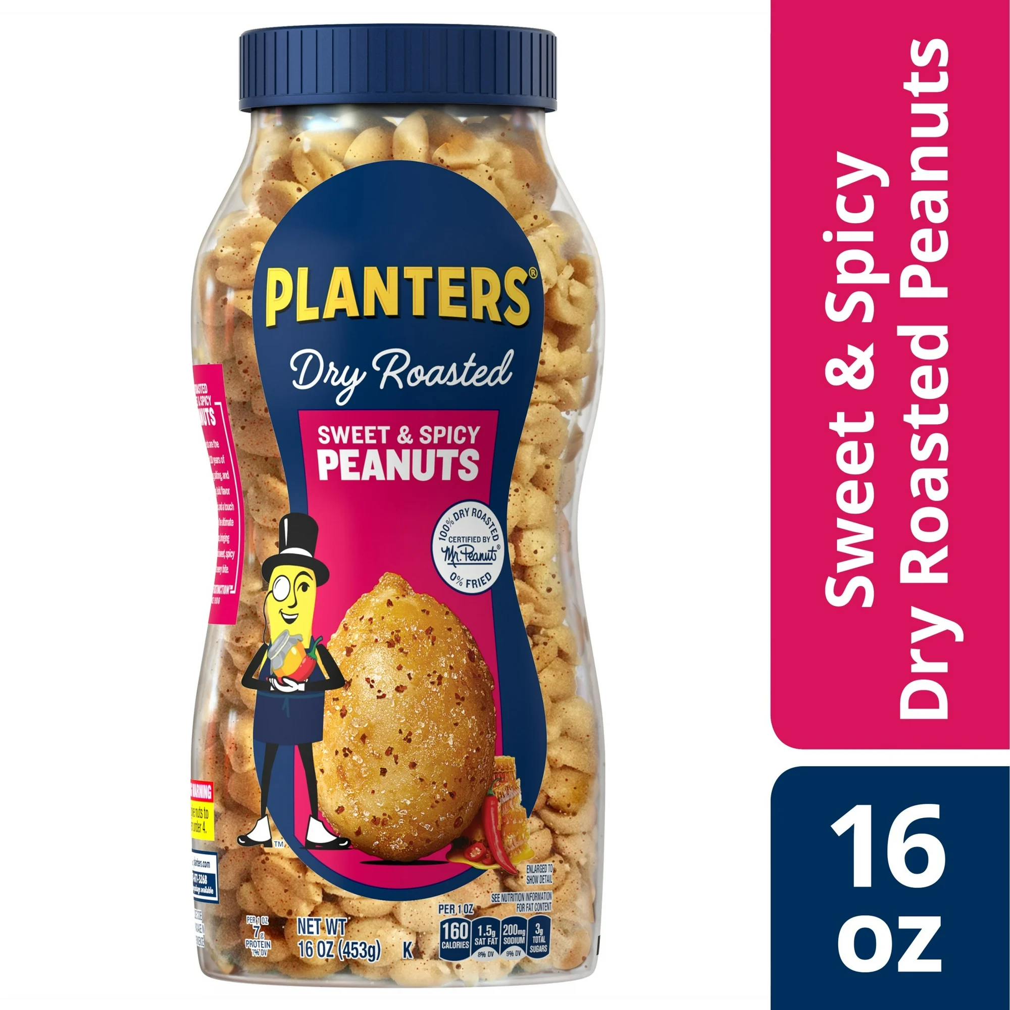 PLANTERS Sweet and Spicy Peanuts 16 oz Plastic Jar