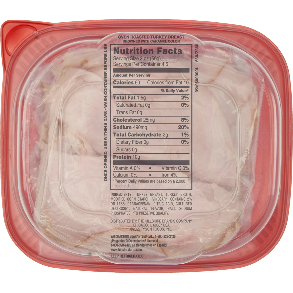 Hillshire Farm Ultra Thin Oven Roasted Turkey Breast Lunchmeat 9 oz Plastic Tub Refrigerated