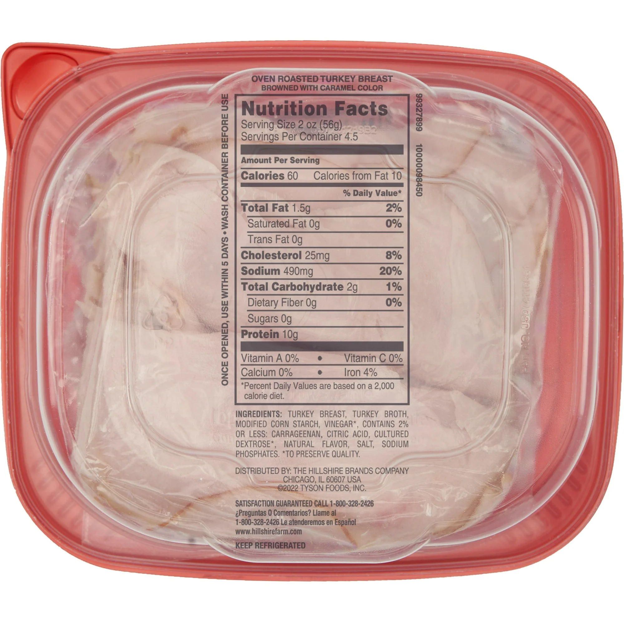 Hillshire Farm Ultra Thin Oven Roasted Turkey Breast Lunchmeat 9 oz Plastic Tub Refrigerated