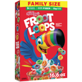 Kellogg's Froot Loops Breakfast Cereal Good Source of Fiber 15g Whole Grains Family Size 16.6 oz