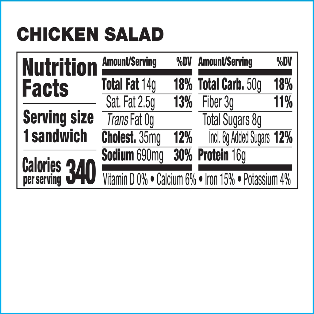 Deli Express White Meat Chicken Salad Packaged Sandwich Wedge 5 oz