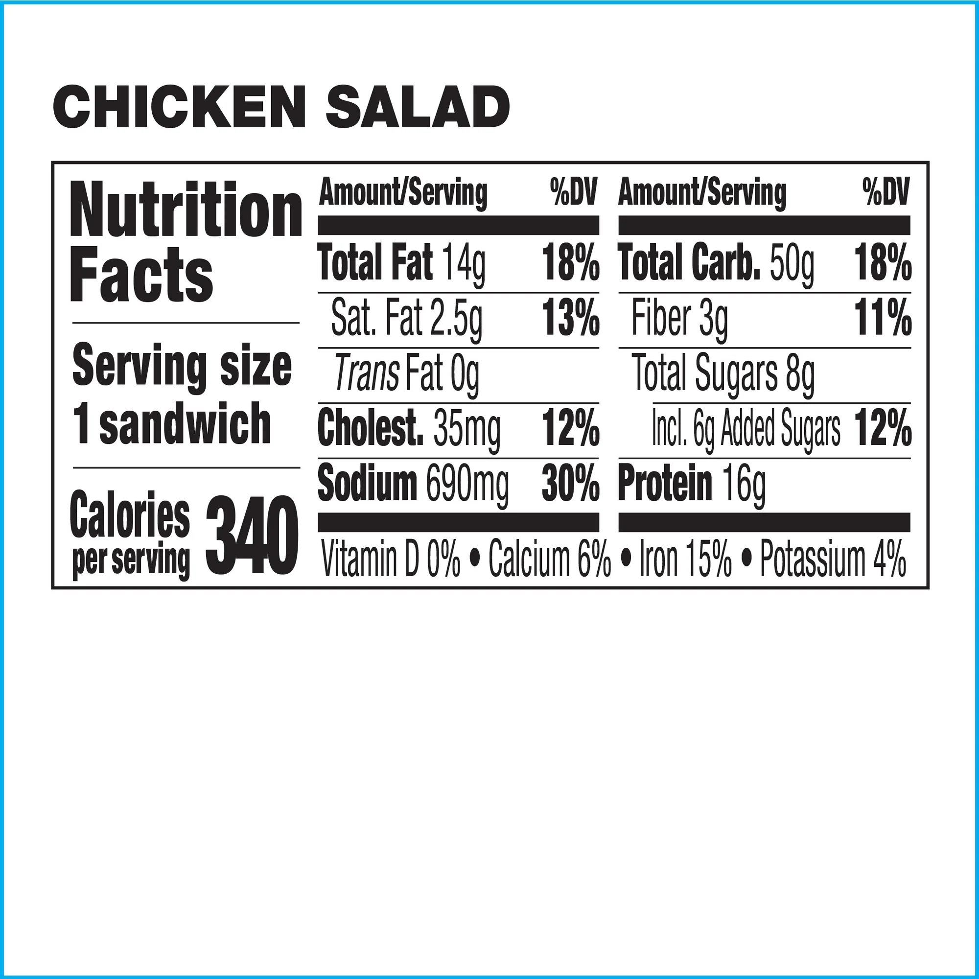 Deli Express White Meat Chicken Salad Packaged Sandwich Wedge 5 oz