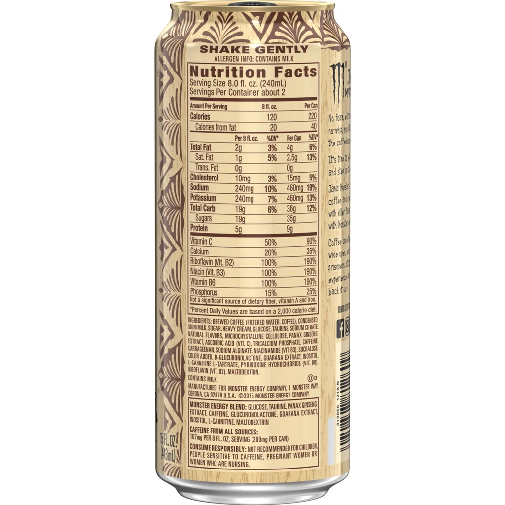 Monster Energy Java Mean Bean Energy Coffee Drink 15 oz