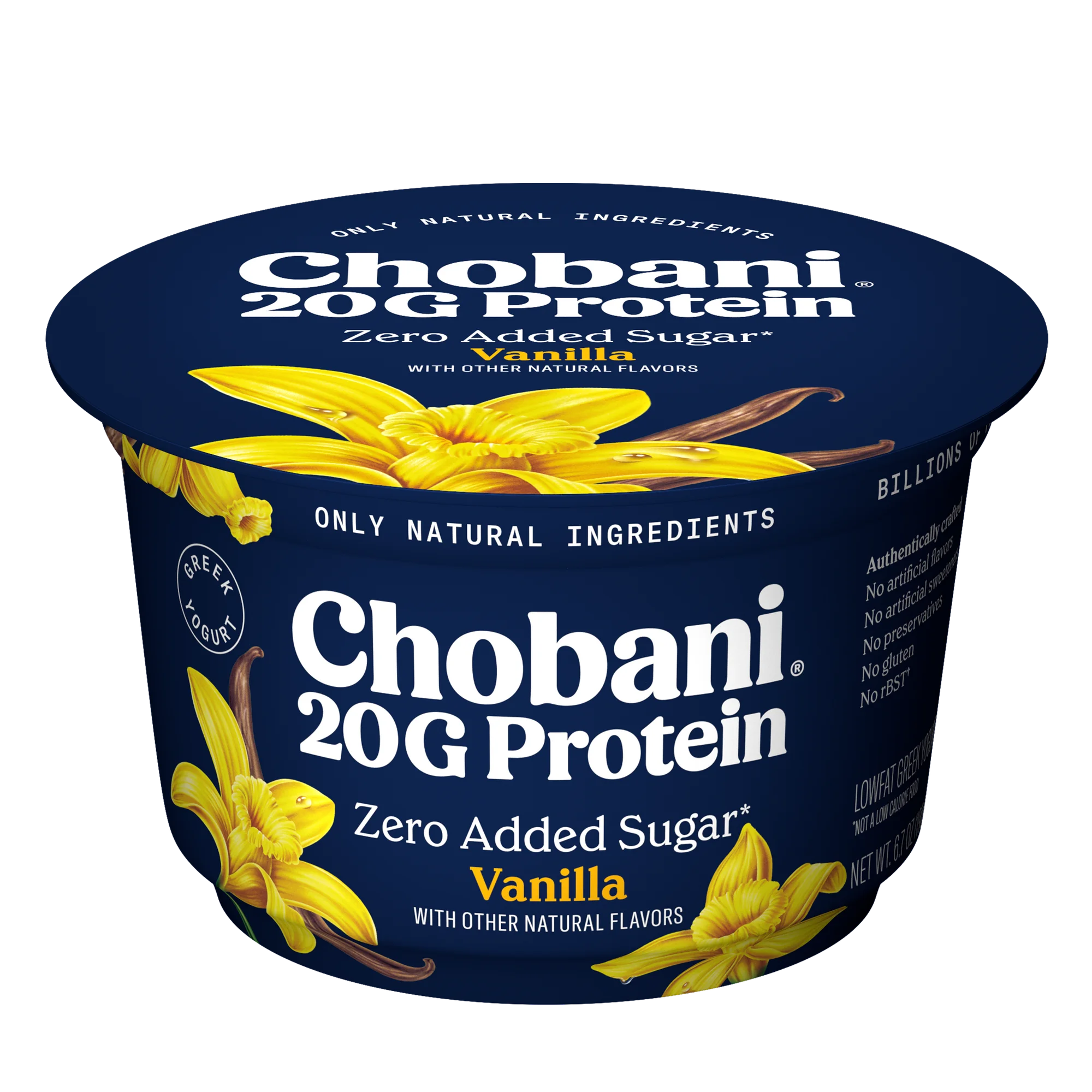Chobani 20g Protein Vanilla Low Fat Greek Yogurt 6.7 oz Cup