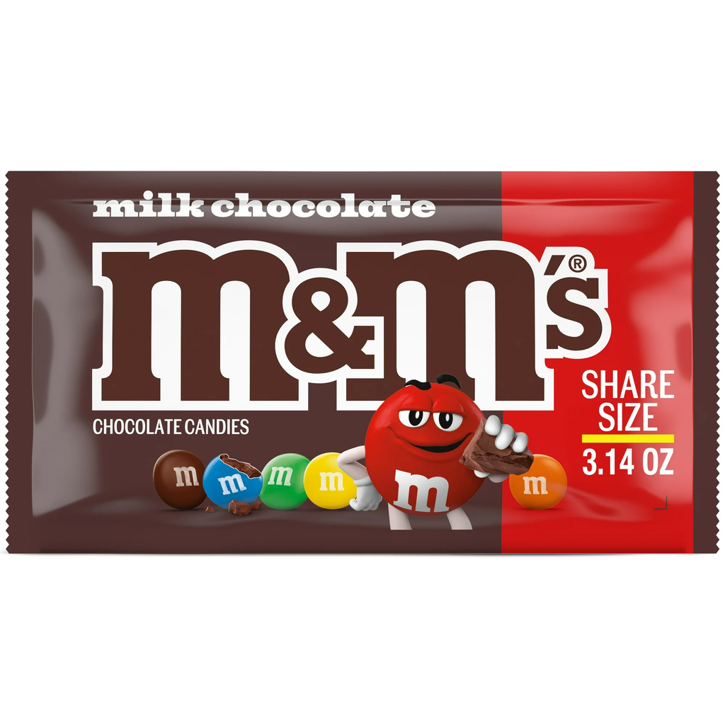 M&M'S Milk Chocolate Candy Pouch Sharing Size 3.14 oz