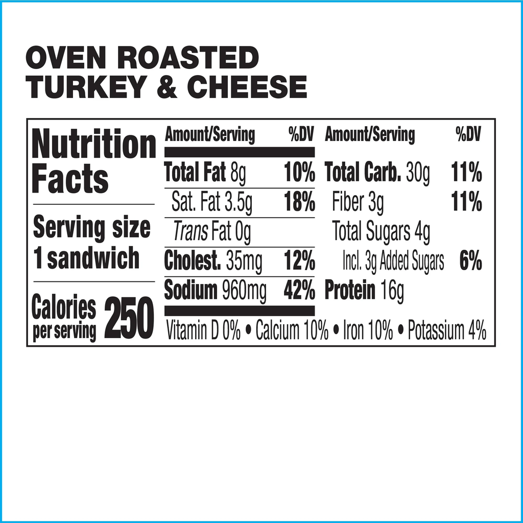 Deli Express Oven Roasted Turkey & Cheese Sandwich Wedge 4.2 oz, 1 Count