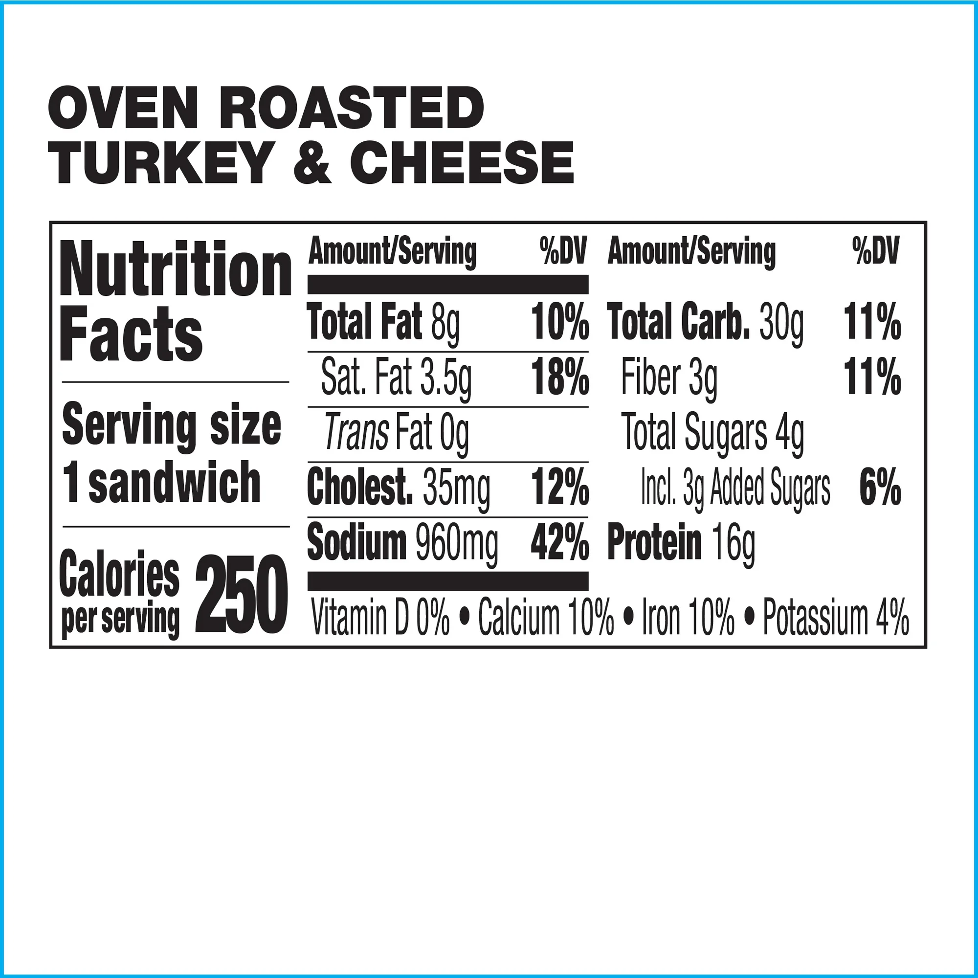 Deli Express Oven Roasted Turkey & Cheese Sandwich Wedge 4.2 oz, 1 Count