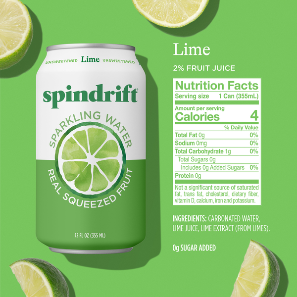 Spindrift Unsweetened Lime Sparkling Water 8 pack